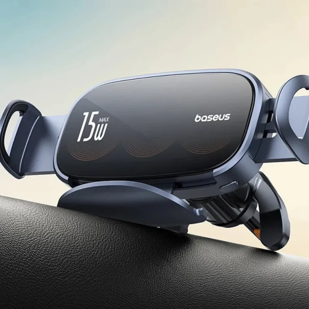  Baseus LightChaser - Suporte para automóvel com carregador sem fios de bobina tripla - Item1