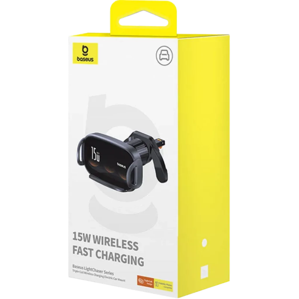  Baseus LightChaser - Suporte para automóvel com carregador sem fios de bobina tripla - Item7