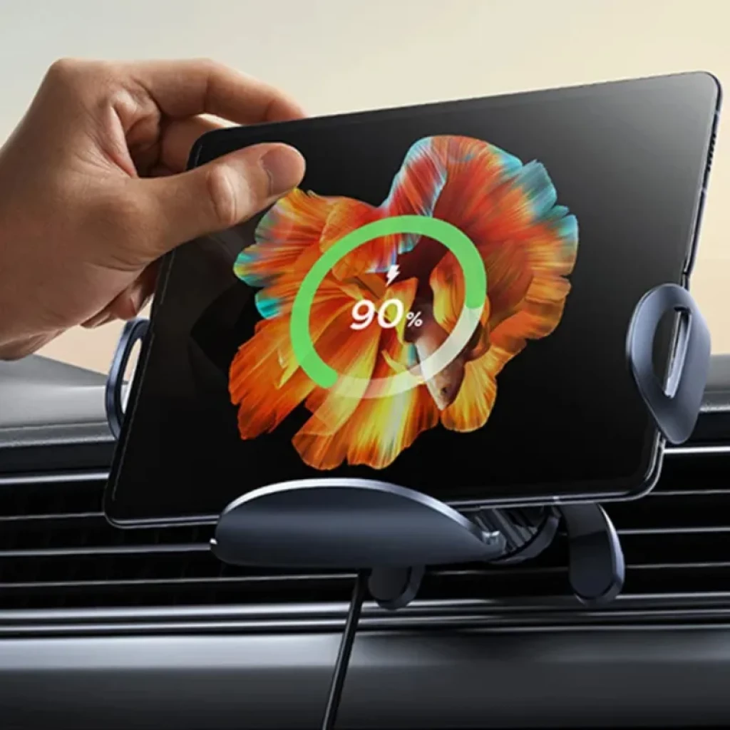  Baseus LightChaser - Suporte para automóvel com carregador sem fios de bobina tripla - Item10