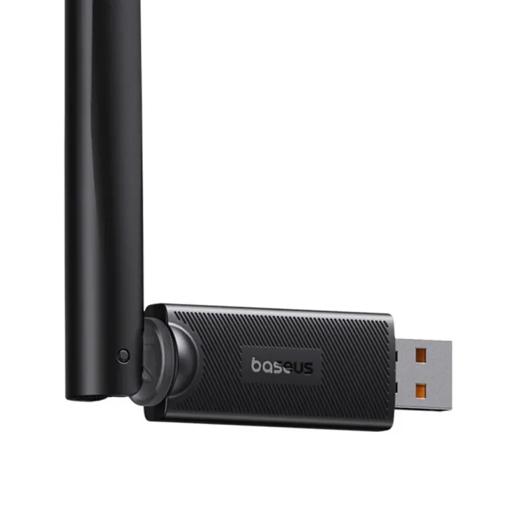 Baseus FastJoy 150 Mbps avec antenne longue et orientable, adaptateur WiFi USB compact noir, connecteur USB doré, design fin pour meilleure réception - Ítem4