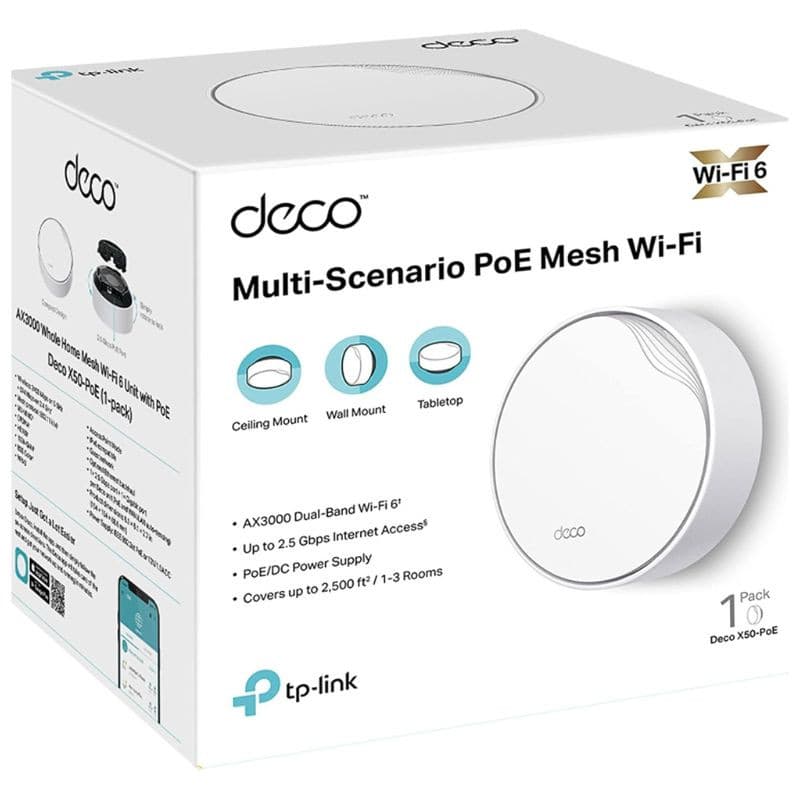 TP-Link DECO X50-POE Blanco - Router Wifi, embalaje