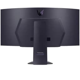 Monitor LG 45GS95QX-B curvo de 45 pulgadas, panel OLED negro, perfil lateral elegante con soporte robusto y ajuste ergonómico, ideal para setup gaming
