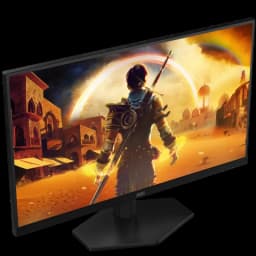 AOC G4 Q27G42XNE 27 pulgadas Quad HD con biseles delgados, panel Fast VA, peana angular negra y pantalla mostrando juego vibrante con HDR10 y 180 Hz