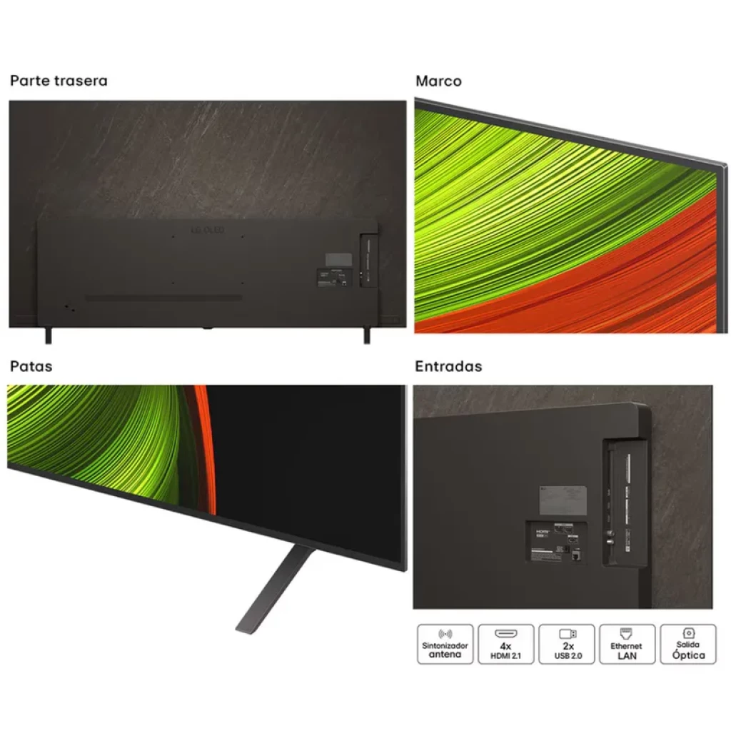 LG OLED77B56LA 77 4K UHD OLED Smart TV Wi-Fi Preto com painel ultrafino, bordas mínimas, suporte duplo e tela grande com cores vibrantes e contraste puro - Item1