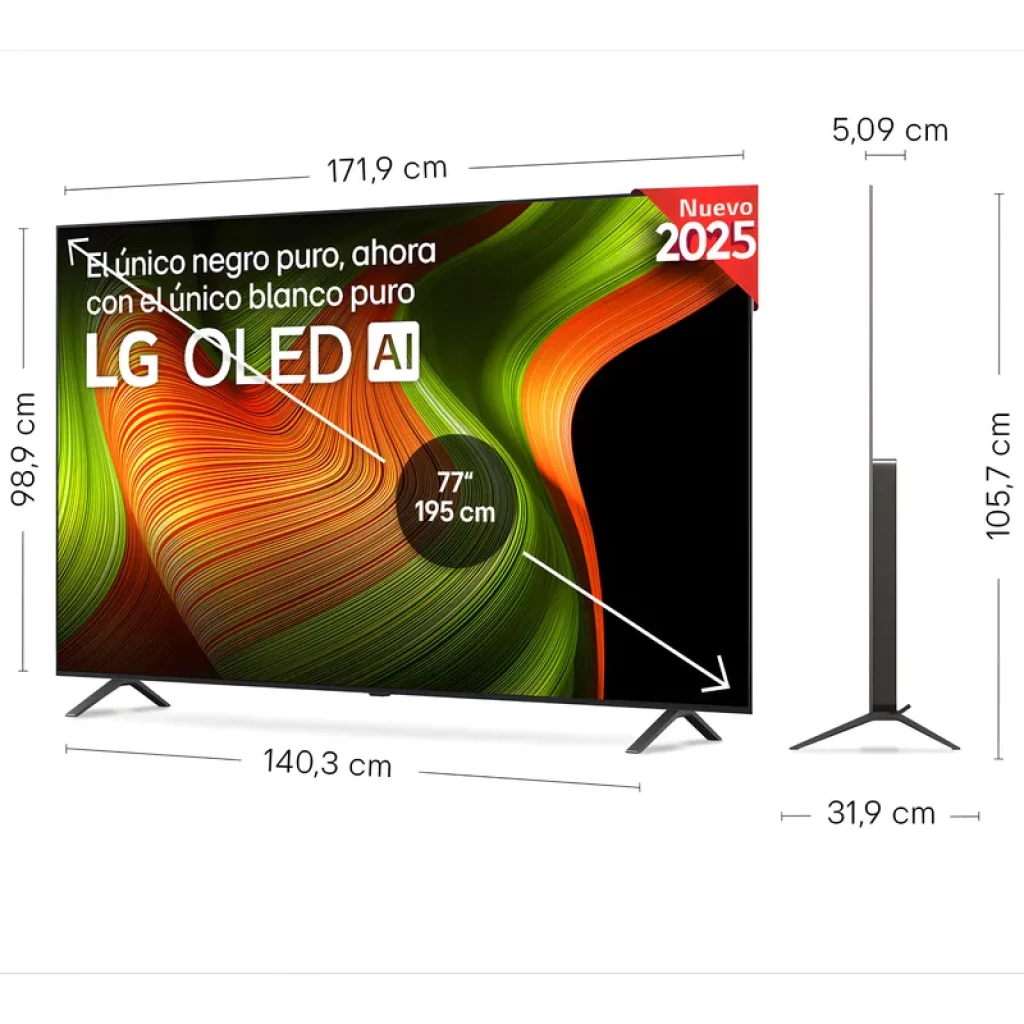 LG OLED77B56LA 77 4K UHD OLED Smart TV Wi-Fi Preto com painel ultrafino, bordas mínimas, suporte duplo e tela grande com cores vibrantes e contraste puro - Item2