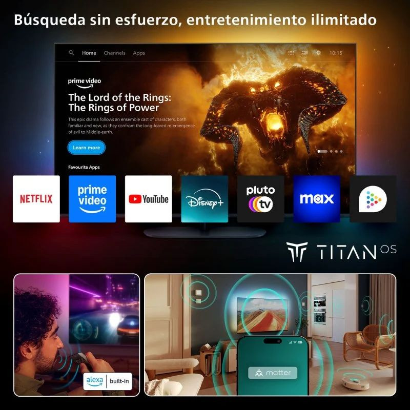 Philips 75MLED920 75 4K Ultra HD QD-Mini LED Smart TV Ambilight Noir - Ítem5