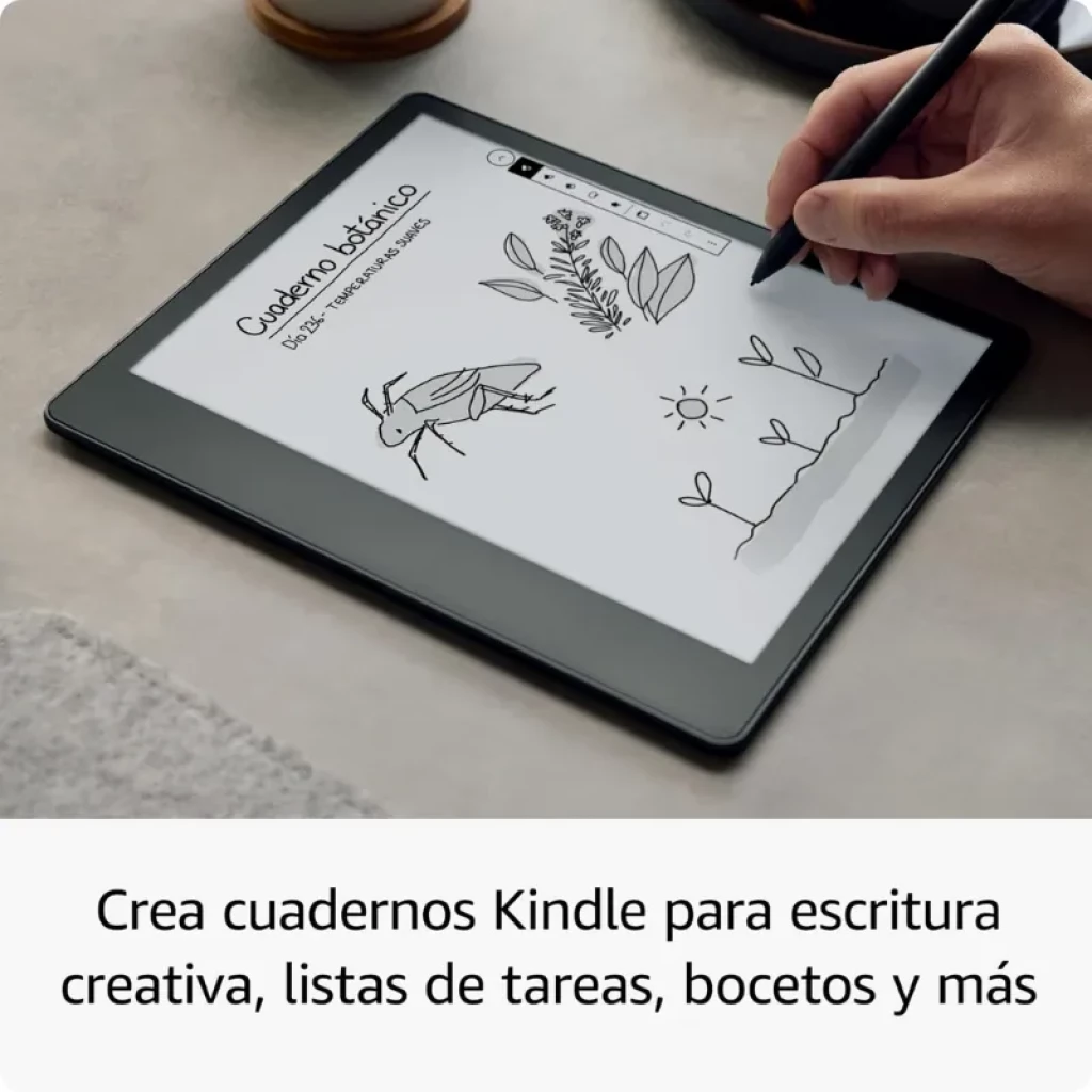 Kindle Scribe 10,2 pouces avec stylet haut de gamme, grand écran e-ink pour lire et écrire, étui intégré servant de support, notes manuscrites et croquis clairs - Ítem3