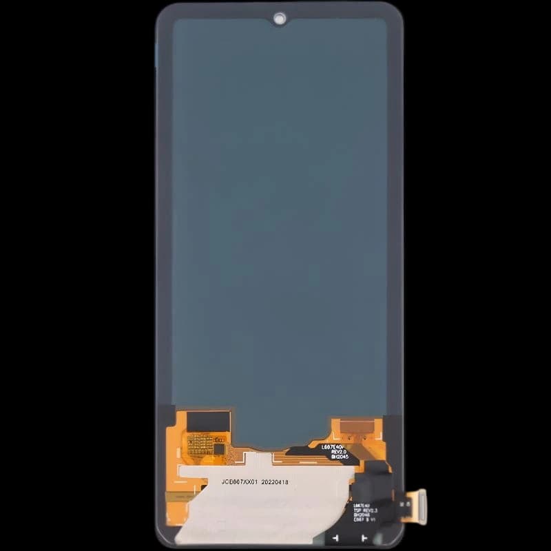 Repuesto de pantalla OLED con notch tipo gota y marco delgado; incluye flex y conectores visibles, compatible con Xiaomi Redmi 14C 14CS 5G POCO C71 C75 14C