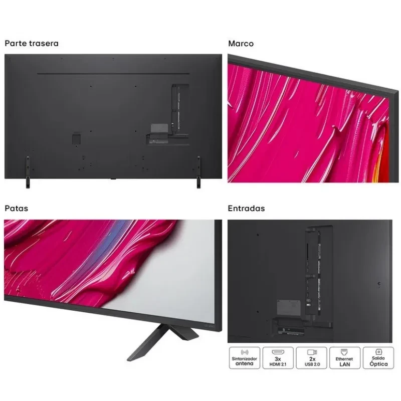 LG 65QNED80A6A 65 pouces 4K Ultra HD QNED IA avec écran fin, bords minces, couleurs vives et contrastes précis, pieds discrets et design moderne - Ítem10