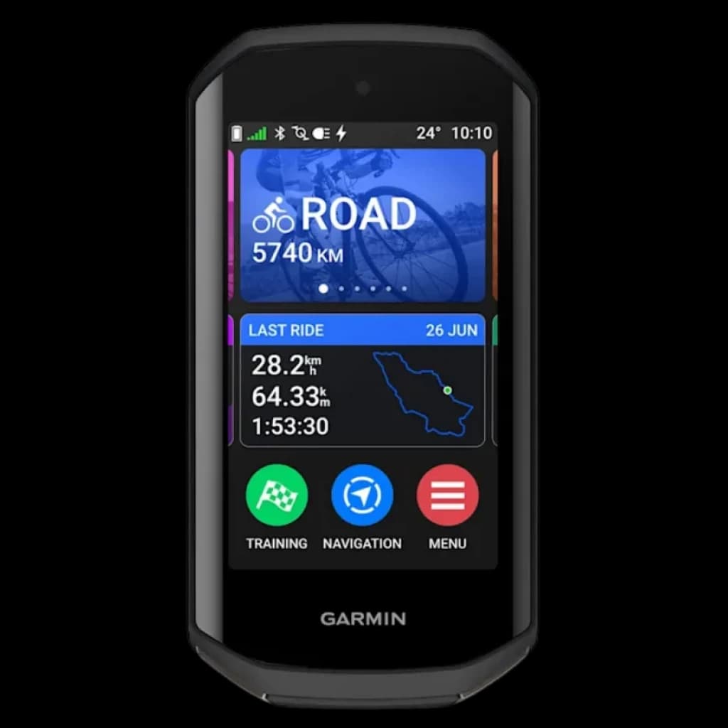 Garmin Edge 1050 compteur de vélo avec écran tactile couleur, icônes d'entraînement, navigation et menu, données d'itinéraire, carte