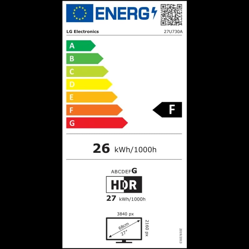 LG 27U730A-B 27 pouces 4K UHD IPS 60 Hz, affichage net avec Super Resolution+, contraste marqué et détails améliorés sur toute la surface