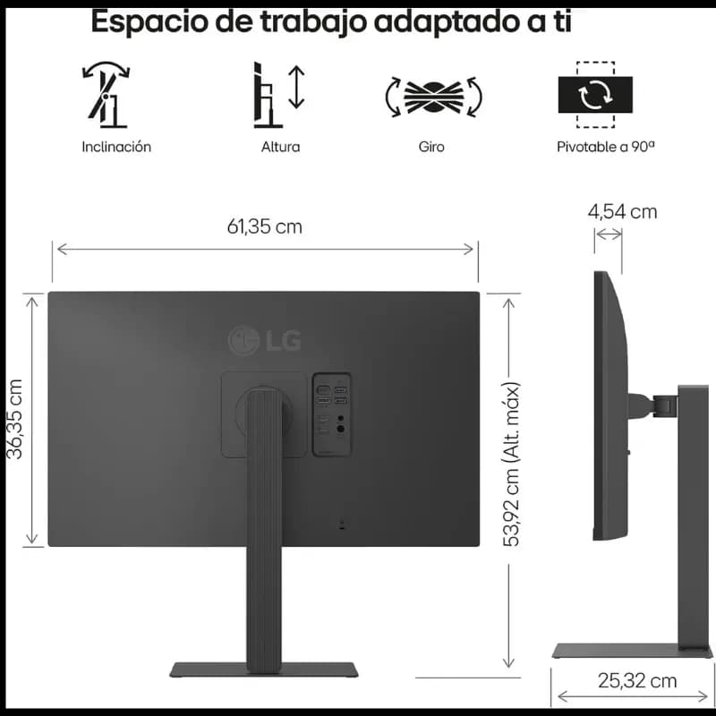 LG 27U730A-B 27 pouces 4K UHD IPS 60 Hz, bords fins, mode Lecture et Flicker Safe pour confort visuel, couleurs vives et détails nets sur grand écran
