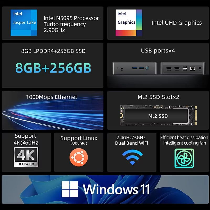 BMAX MaxMini B3 Pro 8GB DDR4/256GB SSD/W11 - Ítem2