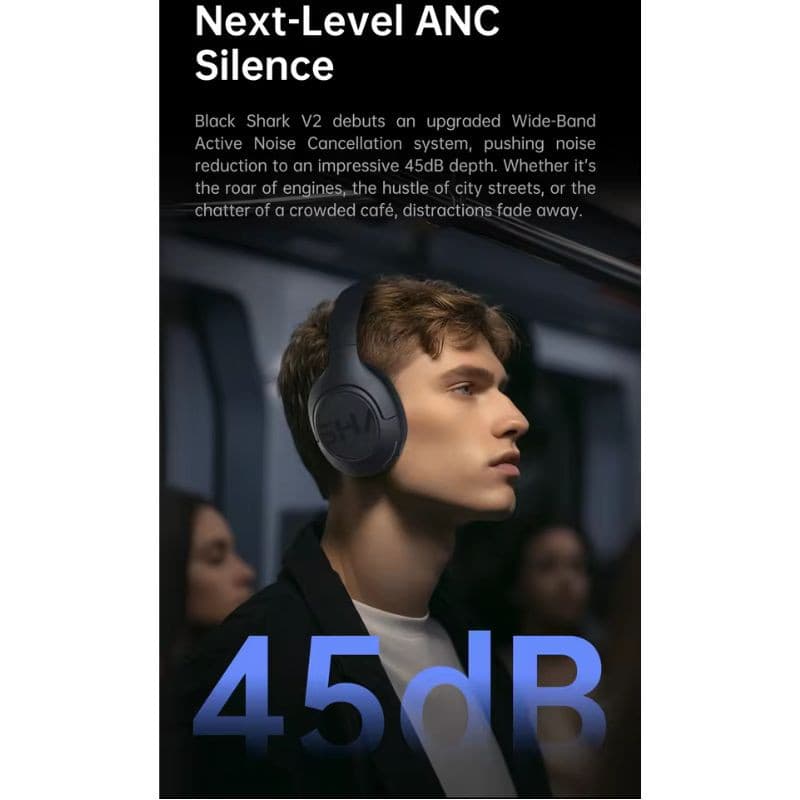 Black Shark V2 ANC Preto - Auscultadores com sistema de cancelamento de ruído