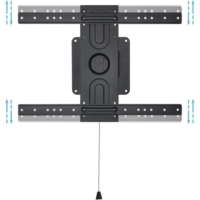 TooQ LP3780F support mural TV 37 à 80 pouces acier noir profil fin VESA 600x400 plaque centrale robuste bras horizontaux perforés tirette de sécurité - Ítem1