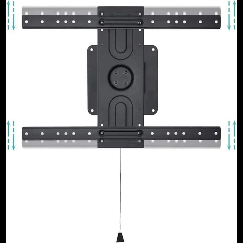 TooQ LP3780F support mural TV acier noir réglable pour écrans 37 à 80 pouces VESA 600x400 rails perforés câble de verrouillage profil plat robuste