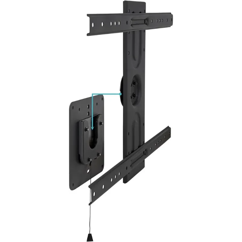 TooQ LP3780F support mural TV 37 à 80 pouces acier noir profil fin VESA 600x400 plaque centrale robuste bras horizontaux perforés tirette de sécurité - Ítem4