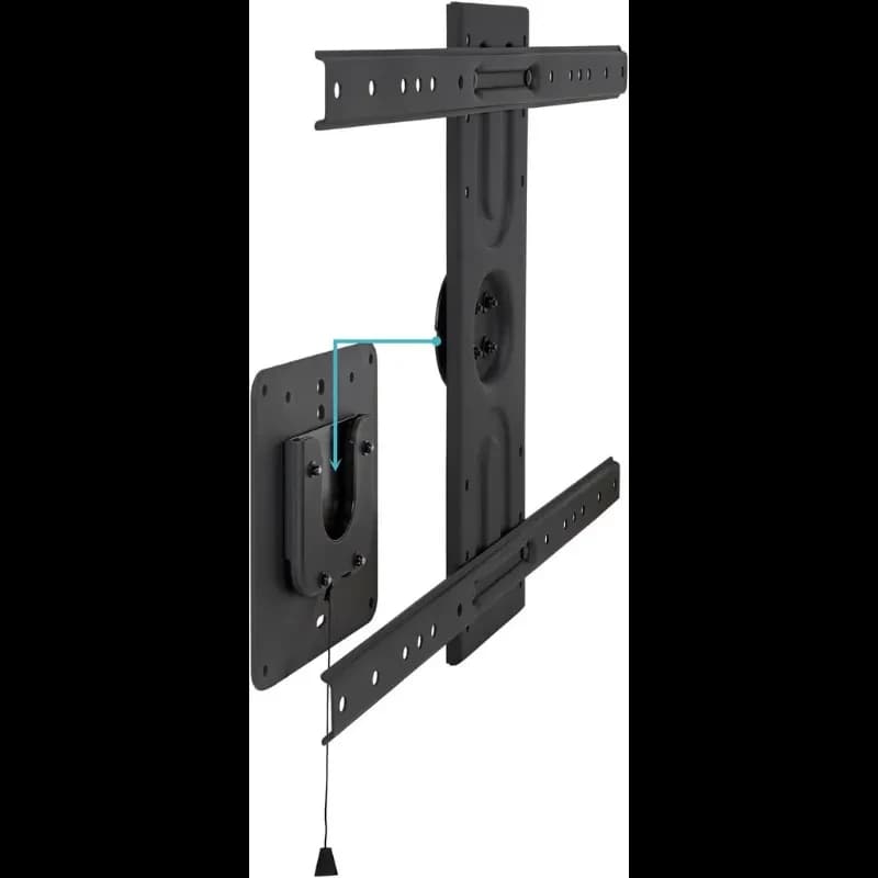 TooQ LP3780F support mural TV 37 à 80 pouces, acier noir, profil fin, rails longs, compatibilité VESA 600x400, système de verrouillage sécurisé