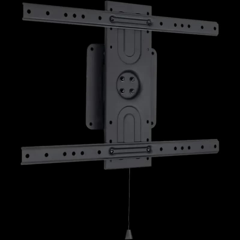 TooQ LP3780F support mural TV 37 à 80 pouces acier noir profil fin VESA 600x400 plaque centrale robuste bras horizontaux perforés tirette de sécurité
