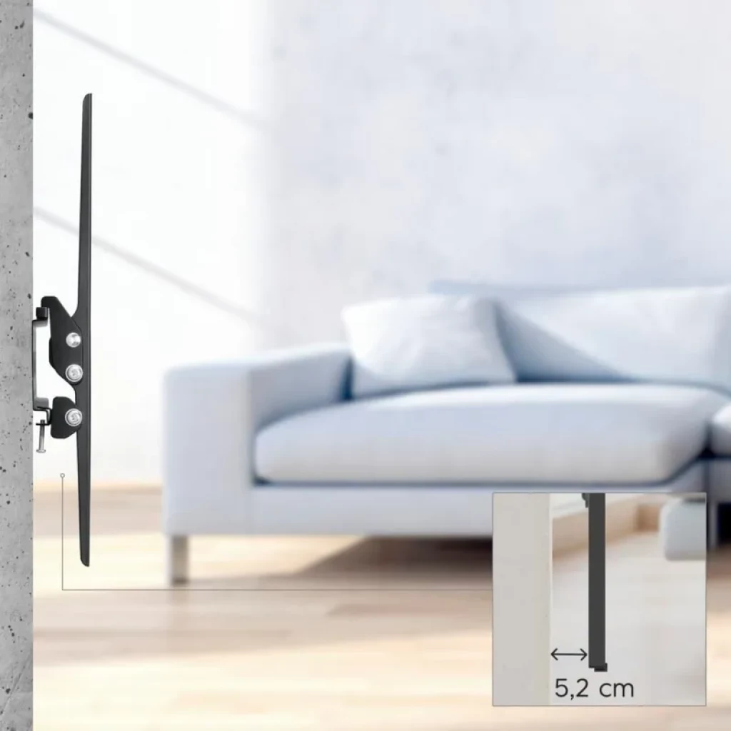 Hama 00220812 soporte mural para TV 75 pulgadas en color negro, estructura metálica robusta con brazos ajustables e inclinación para montaje seguro - Ítem3