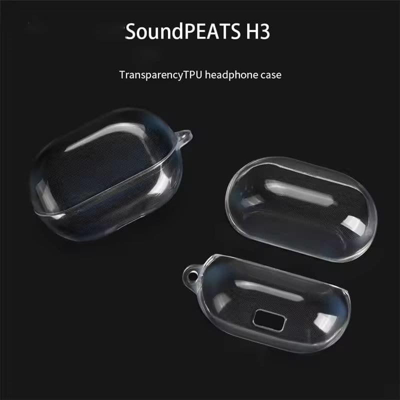 Capa de silicone transparente para SoundPEATS H3, imagem real