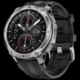 Kospet Tank T4 32GB Argent - Montre intelligente robuste argentée, boîtier métallique, lunette vissée, grand écran circulaire, bracelet noir perforé