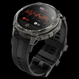 Kospet Tank T4 32GB Noir – Montre robuste avec boîtier métal, lunette vissée, écran rond lumineux, boutons latéraux, bracelet silicone noir perforé