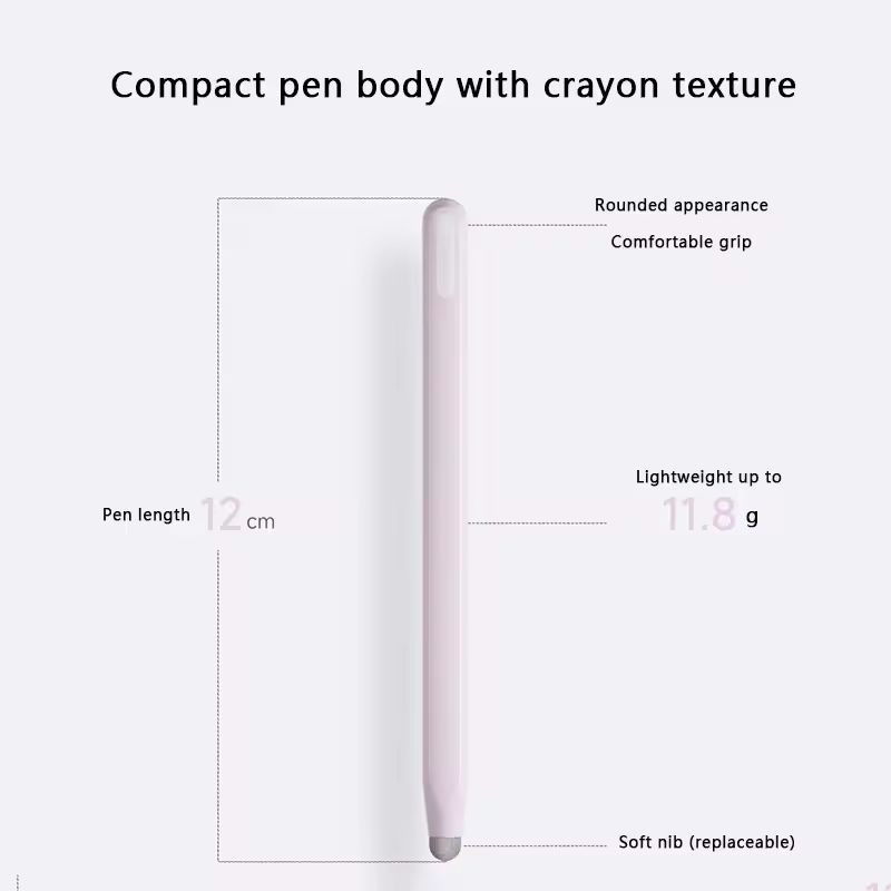 Lápiz Redmi Graffiti Stylus: punta redondeada de malla metálica, cuerpo liso color rosa claro, acabado minimalista para trazos precisos y suaves. - Ítem1