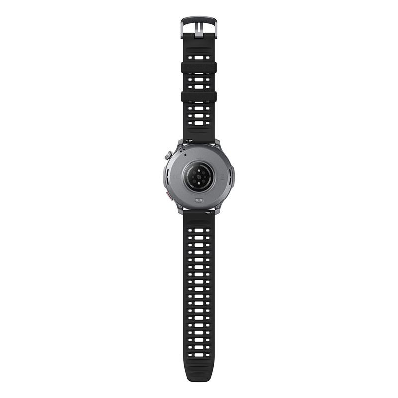 Amazfit Balance 2 XT Noir: montre connectée noire, boîtier métal gris, écran rond lumineux, bracelet silicone perforé, boutons latéraux texturés. - Ítem4