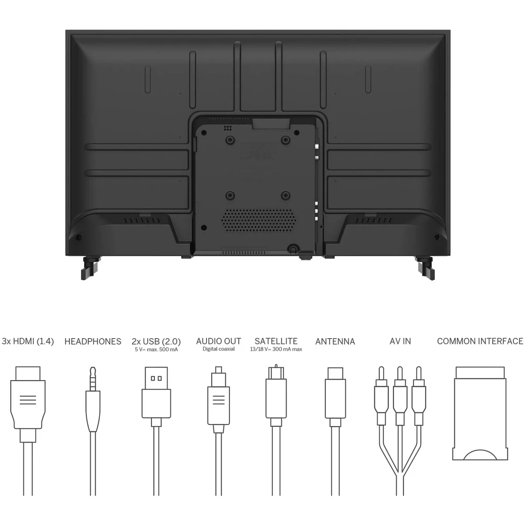 Thomson 32HD2S13 téléviseur LED 32 pouces HD écran plat fin bords minces pied double image nette couleurs vives idéal petits salons et chambres - Ítem2