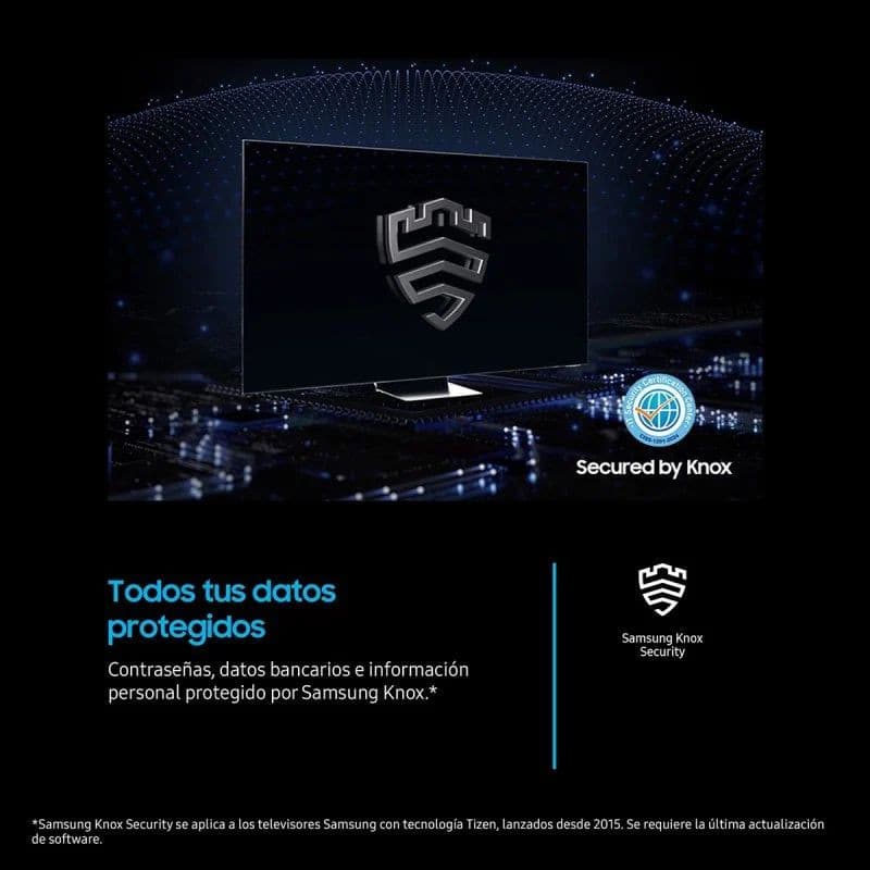 Samsung TU75U8005FU 75" 4K: grand écran LED Ultra HD, cadre fin, pied central. Sécurité Knox mise en avant pour protéger vos données. Wi‑Fi intégré.