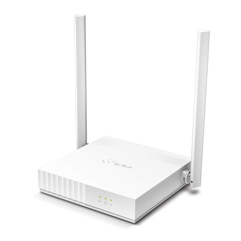 Routeur TP-Link TL-WR820N blanc, compact, deux antennes externes, voyants LED frontaux, finition nervurée, Wi‑Fi 2,4 GHz jusqu’à 300 Mbps. - Ítem1