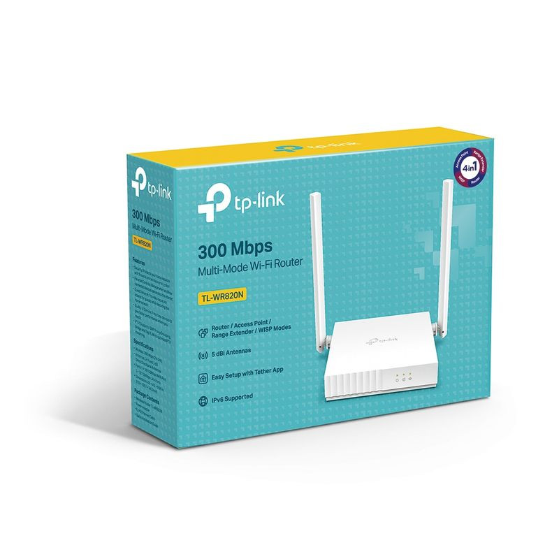 Routeur TP-Link TL-WR820N blanc, compact, deux antennes externes, voyants LED frontaux, finition nervurée, Wi‑Fi 2,4 GHz jusqu’à 300 Mbps. - Ítem3