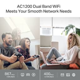 TP-Link Archer C64 Ethernet Wi‑Fi Dual negro, router AC1200 de doble banda: 867 Mbps 5 GHz y 400 Mbps 2.4 GHz, ideal para streaming 4K y juegos online.