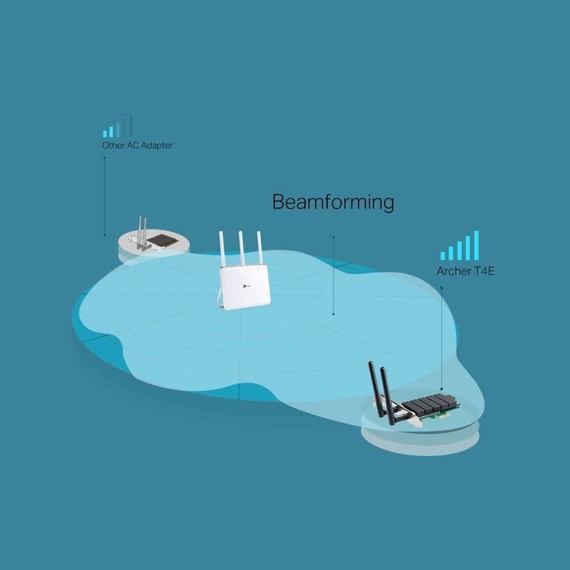 TP-Link Archer T4E WiFi Dual – adaptador PCIe com duas antenas externas, suporte a Beamforming, maior alcance e estabilidade de sinal para PC.