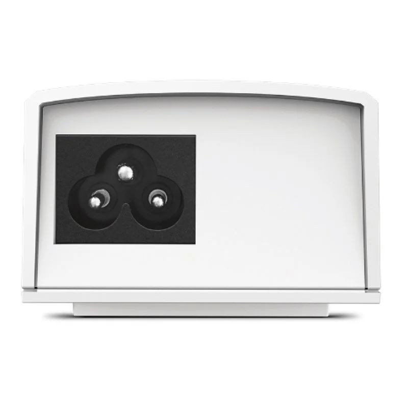 Adaptador PoE passivo TP-Link branco, formato compacto, com duas portas RJ45 (PoE e LAN) na lateral; acabamento fosco e logo TP-Link no topo. - Item3