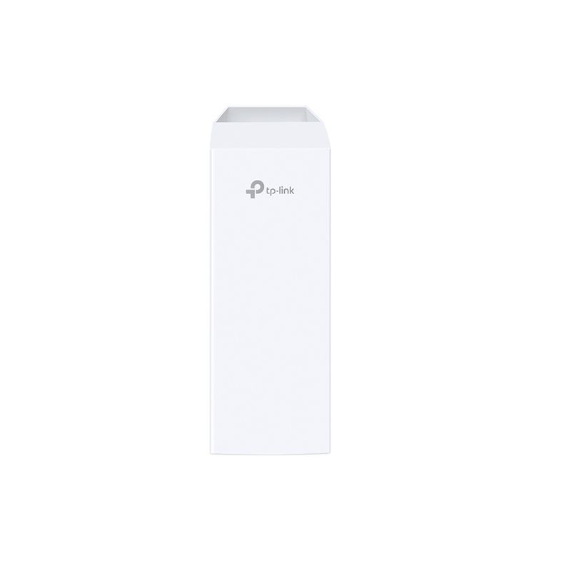 Module CPE extérieur blanc TP-Link CPE510, boîtier rectangulaire épuré avec logo TP-Link, façade lisse et fixation arrière discrète, conçu pour 5 GHz. - Ítem1