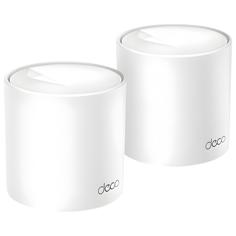 TP-Link Deco X10 Wi-Fi 6 Pack de 2 répéteurs blancs cylindriques compacts avec finition mate et logo déco discret, design minimaliste pour maison moderne - Ítem