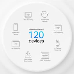 TP-Link Deco X10 Wi‑Fi 6 Pack de 2 répéteurs blancs ronds, icônes autour indiquant navigation, maison connectée, streaming 4K/1080p/720p et jusqu’à