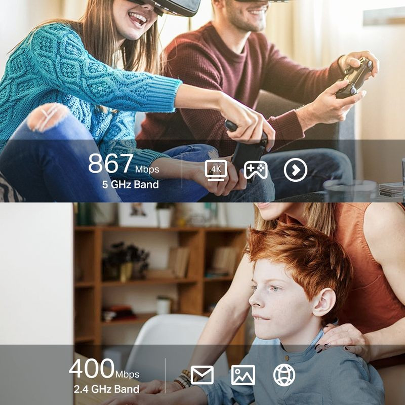 TP-Link Archer T3U Nano Adaptateur USB compact en or et noir corps noir prise USB dorée logos de conformité visibles format nano discret et portable - Ítem2