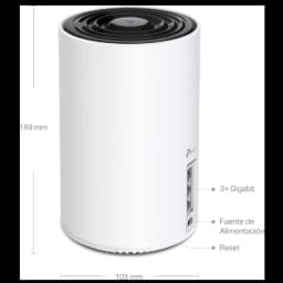 Detalle de los tres puertos Gigabit traseros del TP-Link Deco XE75