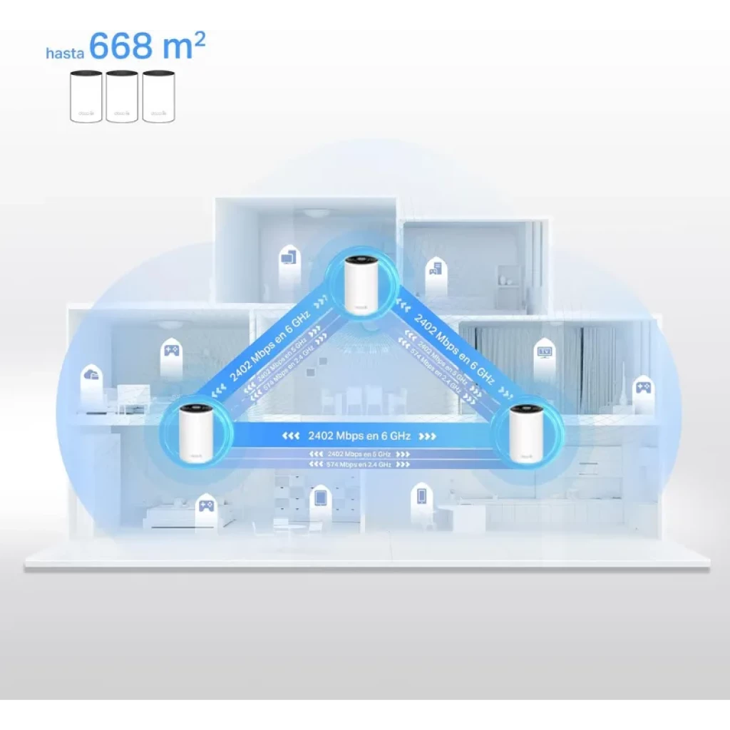 Système Wi-Fi 6E Mesh TP-Link Deco XE75 Pack de 3 en blanc - Ítem3
