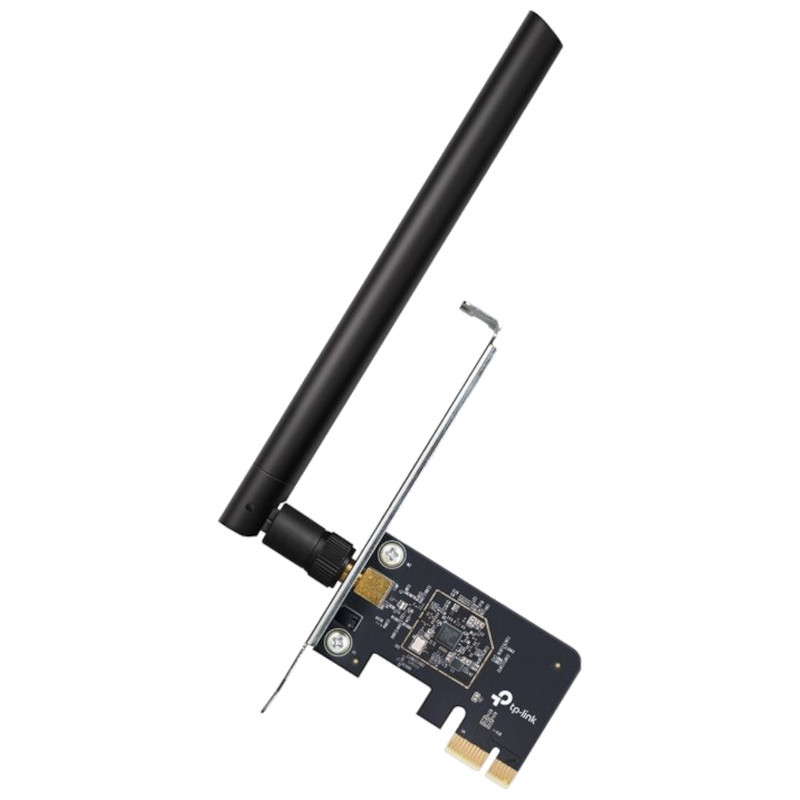 TP-Link Archer T2E Adaptateur PCIe AC600 avec antenne rotative noire, carte compacte à équerre métallique, connecteur PCIe x1 exposé, design minimaliste - Ítem