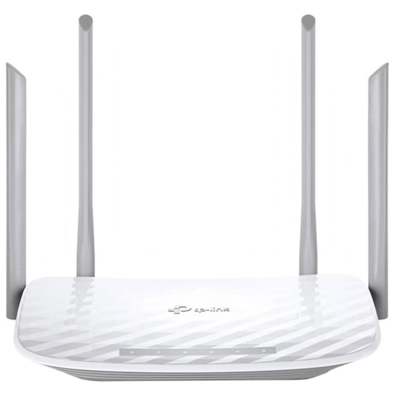 TP-Link Archer A5 - Router WiFi Dual blanco con 4 antenas externas, diseño compacto, panel superior texturizado y luces LED frontales de estado - Ítem