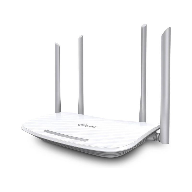 TP-Link Archer A5 - Router WiFi Dual blanco con 4 antenas externas, diseño compacto, panel superior texturizado y luces LED frontales de estado - Ítem1