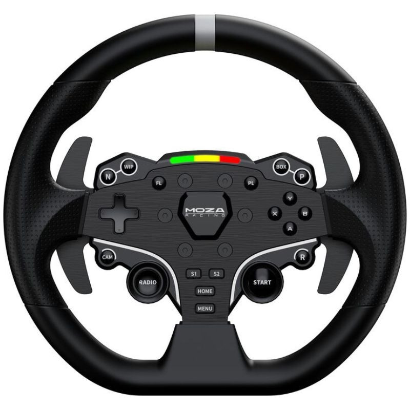 Moza Racing RS074 Preto com volante ergonômico, botões iluminados, paddle shifters metálicos, base robusta com fixação de mesa e pedais duplos ajustáveis - Item3