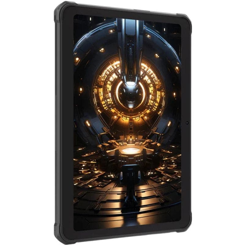 Tablet rugged Hotwav R8 preto com bateria 10800 mAh destacada, bordas reforçadas e design robusto; ícones indicam 700h standby, 18h chamadas e 18h música