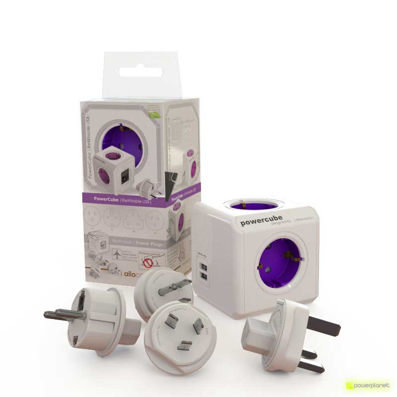 PowerCube ReWirable 5 saídas + 2 portos USB + 4 adaptadores de energia