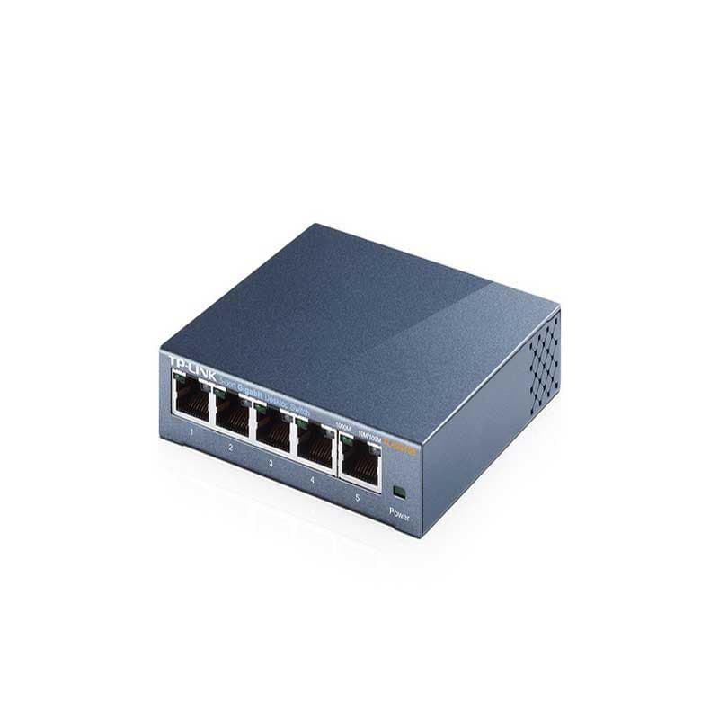 Switch Ethernet compact métal TP-Link TL-SG105 vers avec 5 ports RJ45 Gigabit 10/100/1000, voyants LED en façade et ouïes de ventilation latérales