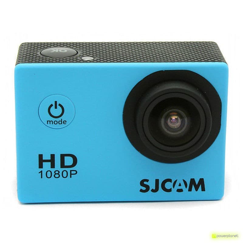 SJCAM SJ4000 WIFI - Cámara Deportiva azul con lente gran angular prominente, botón frontal de encendido y modo, carcasa texturizada y marca HD 1080P en